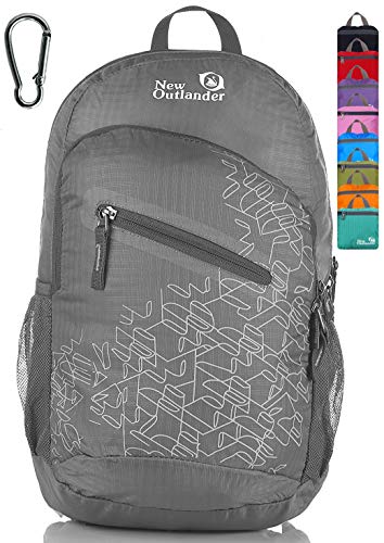 Outlander Packable Handy Lightweight Travel Hiking Backpack Daypack, Grey - Image 5