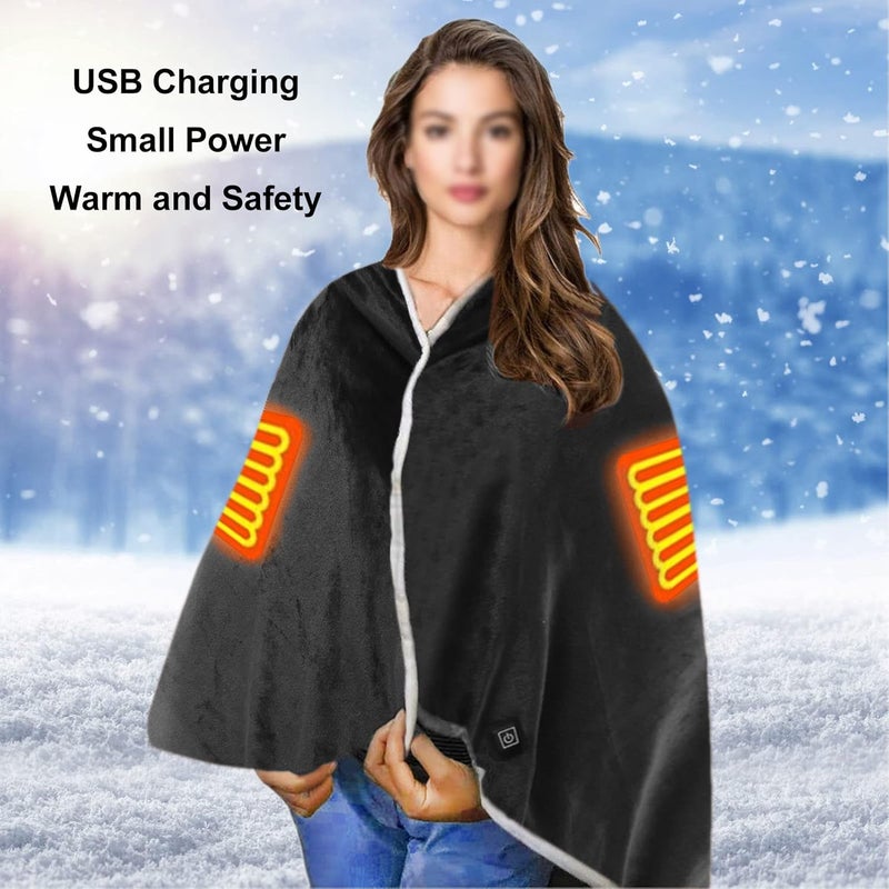 Heated Blanket Electric Throw, Soft 3 Heating Electric Heating Back Wrap - Image 5