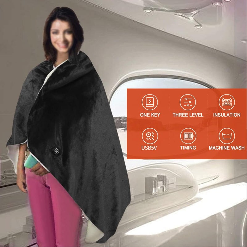 Heated Blanket Electric Throw, Soft 3 Heating Electric Heating Back Wrap - Image 4