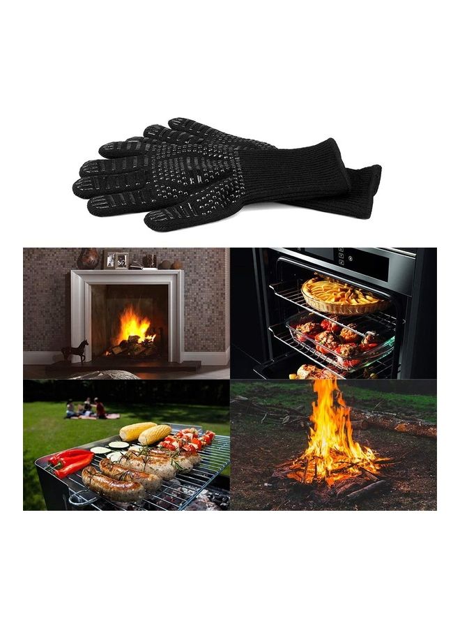 ZENHOME 1 Pair of Heat Resistant Cooking Gloves Black - Image 1