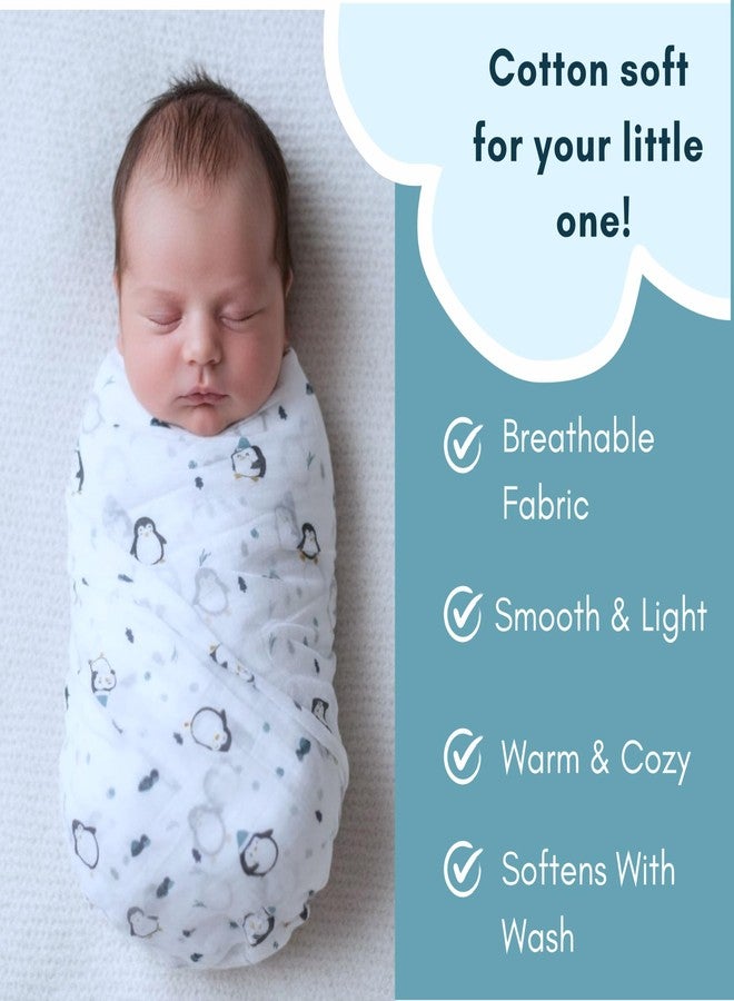 Comfy Cheeks مجموعة لفافات الأطفال من كومفي تشيكس، مصنوعة من قطن الموسلين 100% (عبوة من 5 قطع) | لفافات كبيرة جدًا 115 × 100 سم من الموسلين للأطفال حديثي الولادة حتى عمر 18 شهرًا - Image 4