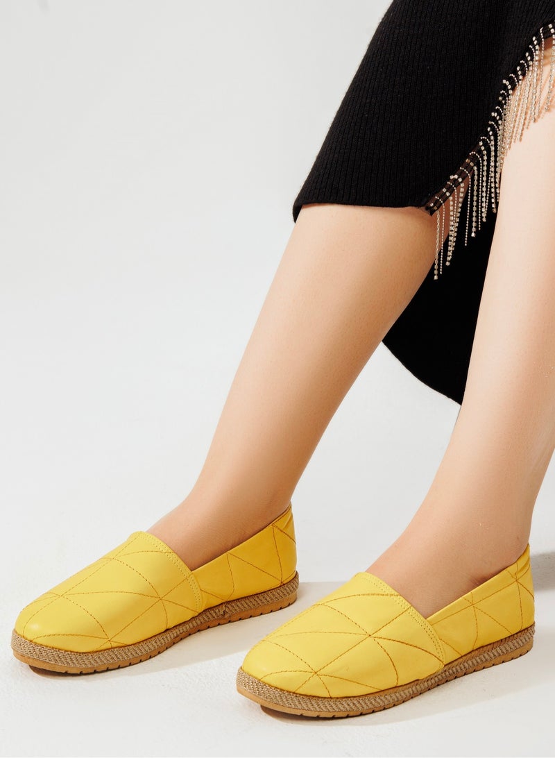 BN-90 بلارينا جلد فلات للنساء - أصفر