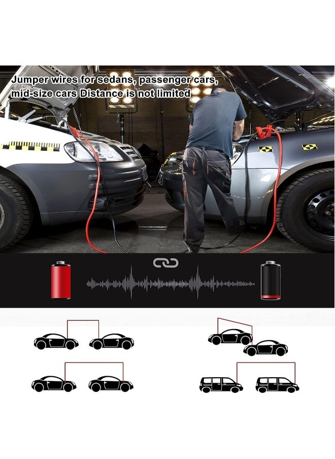 Topleo - Jumper Cables for Car Battery, 5M 3000Amp Extra Long Heavy Duty Car Battery Jump Leads with Storage Bag Colour Coded Clamps for Petrol and Diesel Car Vans Truck - Image 1