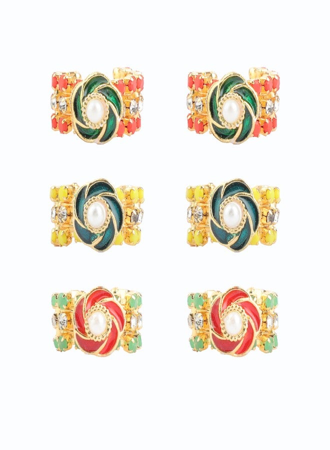 Aditri Creation Set of 3 Pair of Bangles Designer God Set for Ganesh/Laddu Gopal/Devi Maa/Radha Krishna Haar Sringar Deities jewellary for All God Statue for Diwali Decorations (Size:-0.5") - Image 2