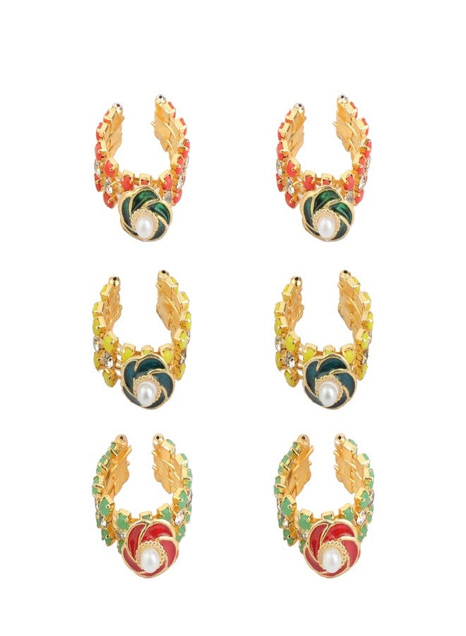 Aditri Creation Set of 3 Pair of Bangles Designer God Set for Ganesh/Laddu Gopal/Devi Maa/Radha Krishna Haar Sringar Deities jewellary for All God Statue for Diwali Decorations (Size:-0.5") - Image 1
