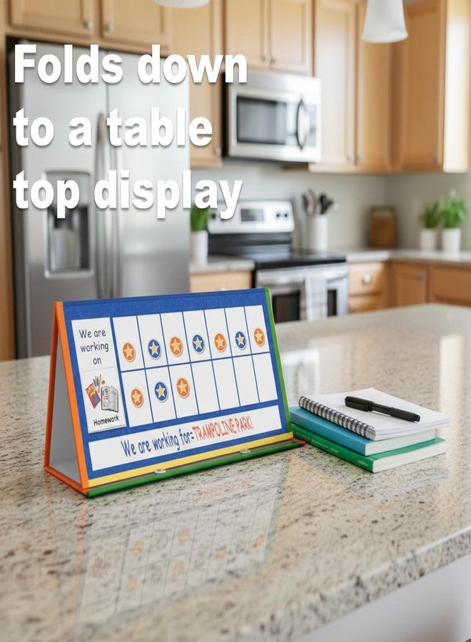 SchKIDules Magnetic Visual Schedule & Reward Chart for Home w/129 Colorful Magnets & 2-Sided 18” Folding Board; for Daily Routines, Chores, Behavioral Supports, Kids Calendar, ADHD & Autism Tools - Image 5