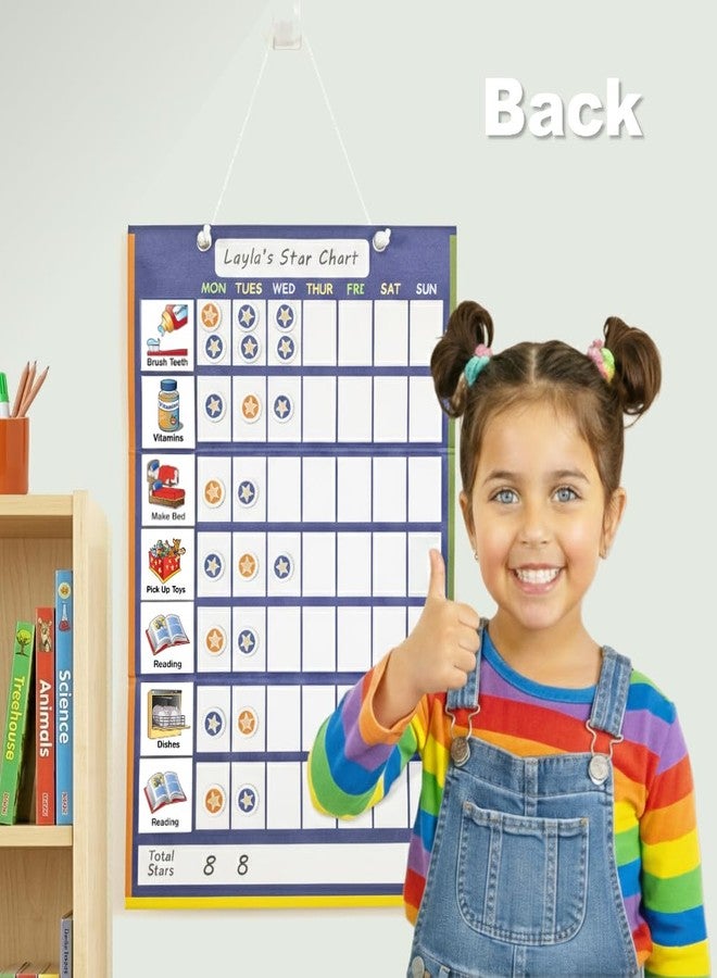 SchKIDules Magnetic Visual Schedule & Reward Chart for Home w/129 Colorful Magnets & 2-Sided 18” Folding Board; for Daily Routines, Chores, Behavioral Supports, Kids Calendar, ADHD & Autism Tools - Image 3