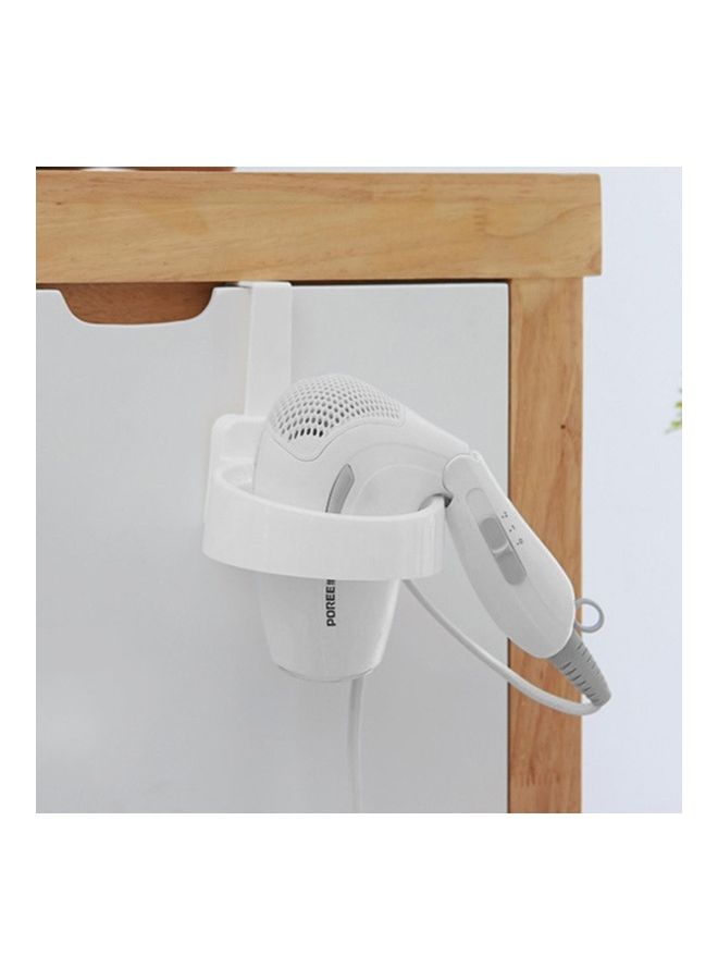 NIBEMINENT Portable Hair Dryer Organizer White 12.6 x 11.5 11.8cm - Image 2