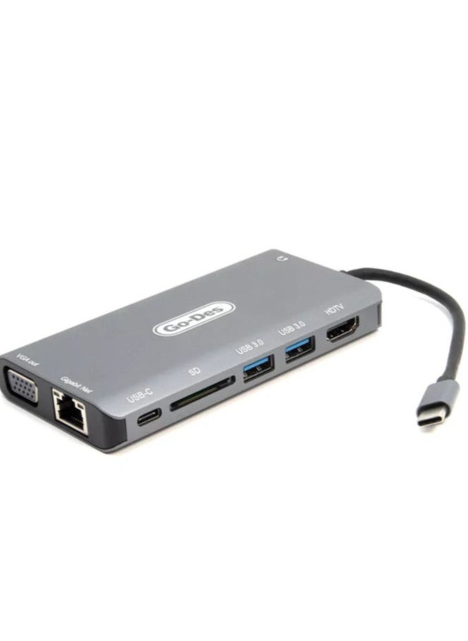 ماركة غير محددة - NEW USB-C Hub Adapter GD-8792 – 4-in-1 Multiport Adapter with HDMI, USB 3.0, and Power Delivery for Laptops and Tablets - Image 1