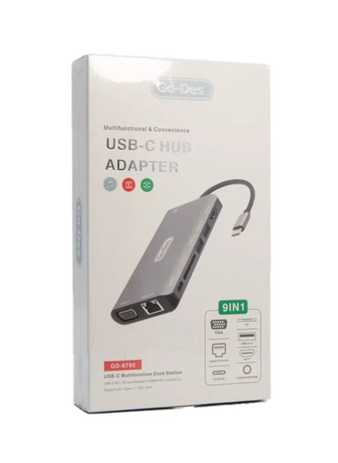 ماركة غير محددة - NEW USB-C Hub Adapter GD-8792 – 4-in-1 Multiport Adapter with HDMI, USB 3.0, and Power Delivery for Laptops and Tablets - Image 1