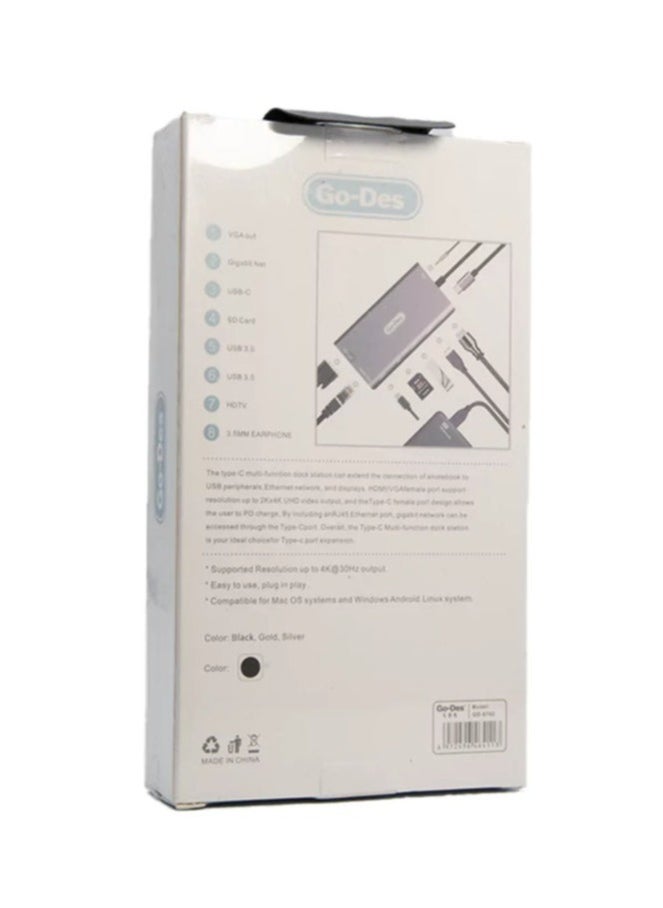 ماركة غير محددة - NEW USB-C Hub Adapter GD-8792 – 4-in-1 Multiport Adapter with HDMI, USB 3.0, and Power Delivery for Laptops and Tablets - Image 1