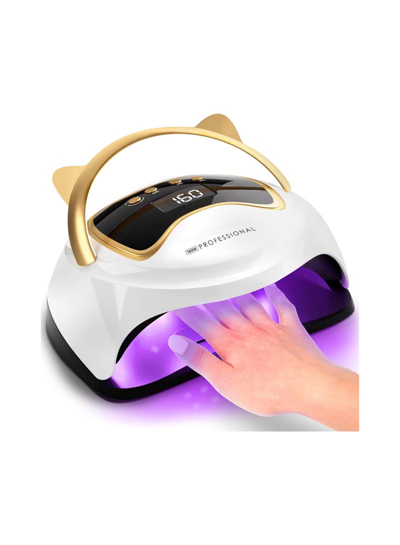 KASTWAVE UV LED Nail Lamp 160W, Professional Nail Dryer Lamp with 3 Timers and LCD Display, UV Gel Curing & Gel Polish Light with 36 LED for Salon and Home Use - Image 1
