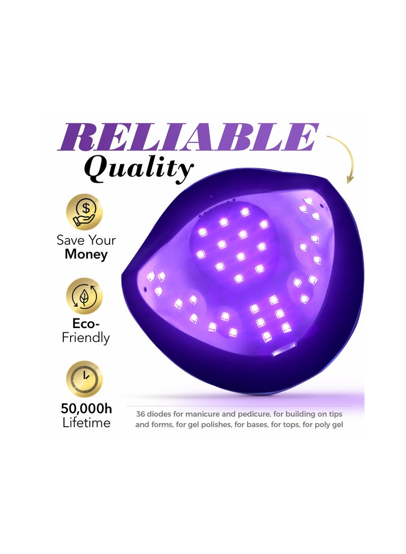 KASTWAVE UV LED Nail Lamp 160W, Professional Nail Dryer Lamp with 3 Timers and LCD Display, UV Gel Curing & Gel Polish Light with 36 LED for Salon and Home Use - Image 4
