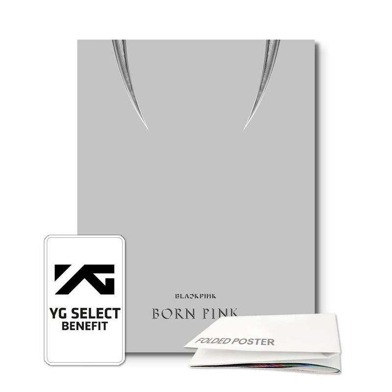 dreamus دريموس [ متجر رسمي هدية ] ألبوم بورن بينك الثاني [بورن بينك] مجموعة صندوق [نسخة رمادية] + طلب مسبق ملصق مطوي YGP0181 بلاك بينك - Image 3