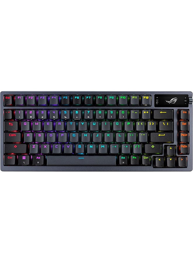 ROG Azoth 75 Wireless DIY Custom Gaming Keyboard, OLED display, Gasket-Mount, Three-Layer Dampening, Hot-Swappable Pre-lubed NX Red Switches And Keyboard Stabilizers, PBT Keycaps, US layout