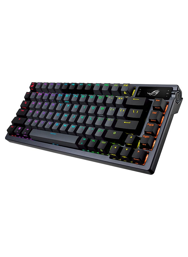 أسوس لوحة مفاتيح الألعاب ASUS ROG Azoth 75 اللاسلكية المخصصة DIY، وشاشة OLED، وحامل حشيات، وتخميد ثلاثي الطبقات، ومفاتيح ROG NX حمراء مسبقة التشحيم وقابلة للتبديل السريع ومثبتات لوحة المفاتيح، وأغطية مفاتيح PBT، وتخطيط RGB، AR - Image 3