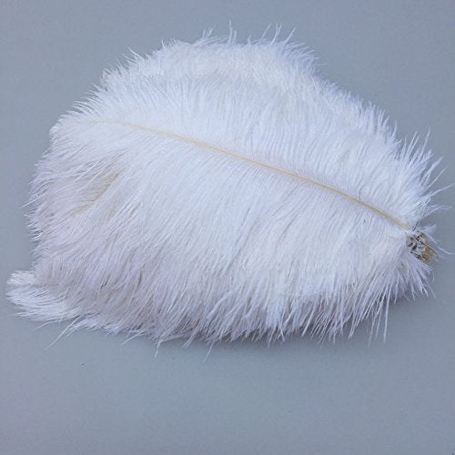 Sowder 810inch2025cm Ostrich Feathers Plume for Wedding Centerpieces Home Decoration Pack of 10pcsWhite - Image 3