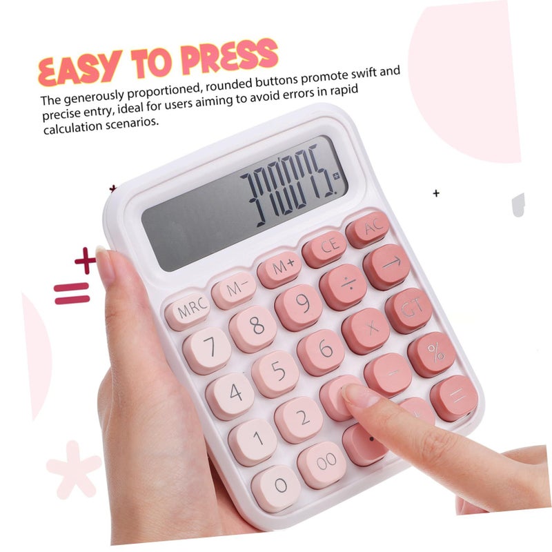2 قطعة آلة حاسبة مكتبية كبيرة بشاشة عرض كبيرة ولوحة مفاتيح ميكانيكية للاستخدام في المكتب والمدرسة والمنزل - Image 4