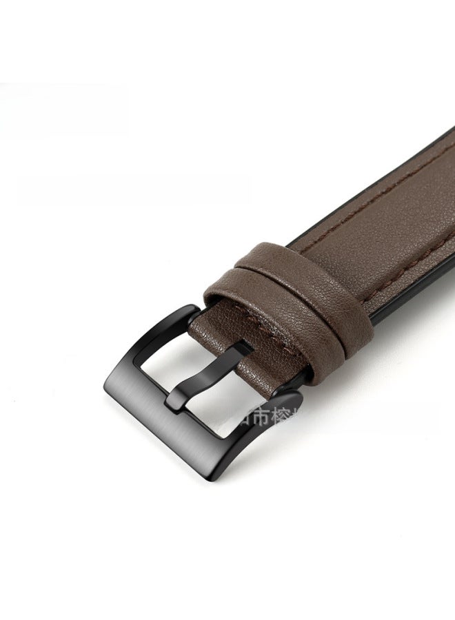Suitable For Huawei Gt2 Samsung Galaxy Rubber Sole Leather Watch Strap Microfiber Leather Wrist Strap Quick Release Ear 20/22mm - Image 3