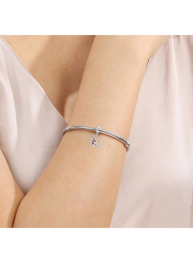 QeenseKc Sister Heart Pendant Charm for Pandora Braceelt Engraved Always My Sister Forever My Friend - Image 3