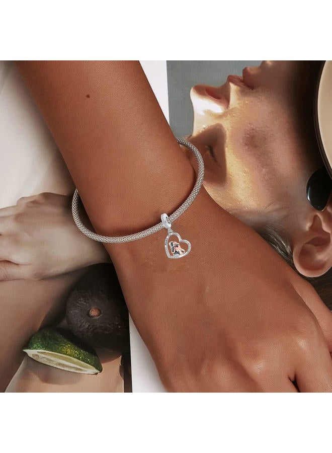 QeenseKc Sister Heart Pendant Charm for Pandora Braceelt Engraved Always My Sister Forever My Friend - Image 4