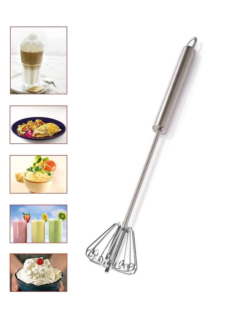 Cloudzy - Cloudzy Egg Whisk Spring Rawai Handy Churner Manual Whisk Hand Valona Egg Beater Hand Blender Mixer Butter Milk Frother Maker Hand Push Whisk 1 - Image 1