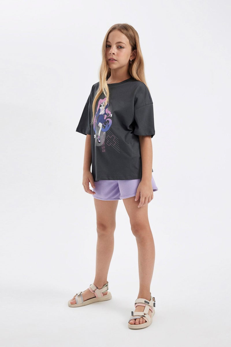 DeFacto Purple Girl Girl Waffle Shorts Casual - Image 2