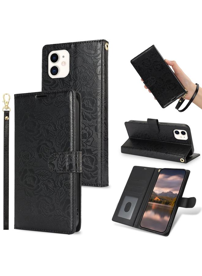 S-TOP Case For iPhone 11 Peony Flowers Imprint Leather Phone Case - Image 1