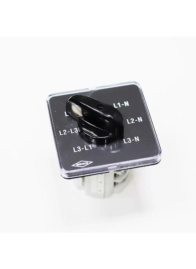 Breams Voltmeter switch 3 concatenated voltages and 3 phase voltages, 20A, 690V, Rotary Cam Switch, IP20 Selector Switch, 72x72mm Plate
