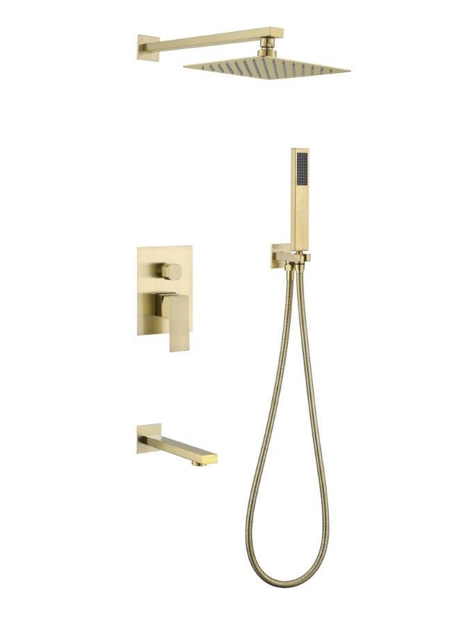 Wholesale Wall Mount Rainfall Shower Mixer System Hotel Bathroom Matte Black SUS304 Concealed Bath Shower Faucets Set  - Image 1