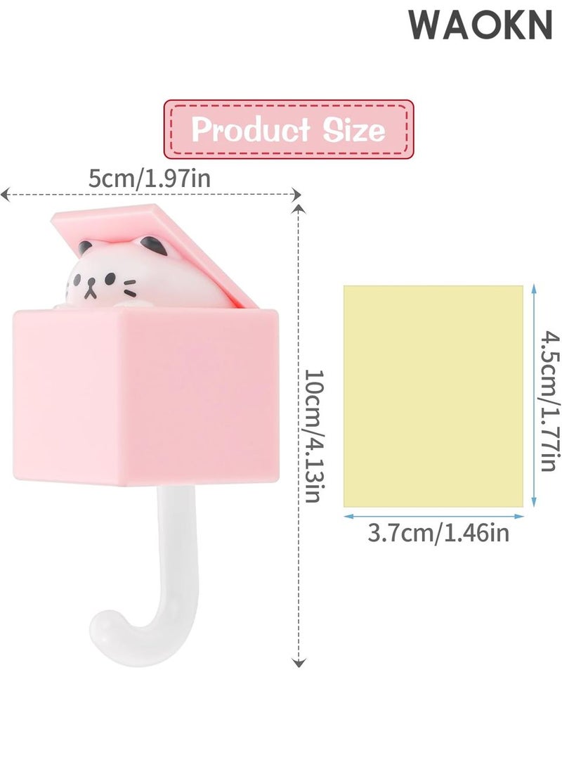 WAOKN 4-Pack Adhesive Cat & Mouse Wall Hooks - Cute Animal Shaped Coat Hooks for Keys, Hats, Scarves, Bags - Strong Sticky Backing No Drill Needed - Pet Lover Home Decor for Bedroom, Bathroom, Entryway - Image 2