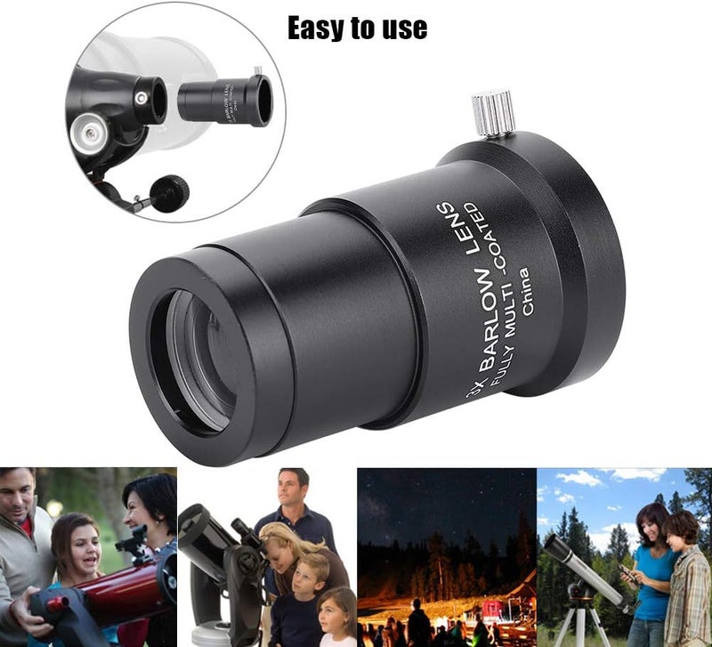 3X Barlow Lens for 1.25 Inch Telescope Eyepiece, Fully Multi - Coated Magnification Lens with Comfortable Wide View, Compatible with Astronomy Telescopes for and Moon Observation - Image 3
