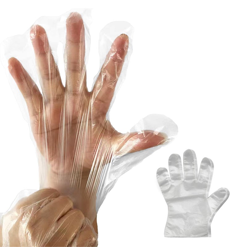 MISSJOJIAY 400 PCS Disposable Plastic Gloves Cleaning Gloves Household Food Safe, Latex-Free, Powder-Free, One Size Fits Most for Cooking, Food Service, Cleaning, Food Handling, Clear Disposable Food Prep Gloves - Image 1