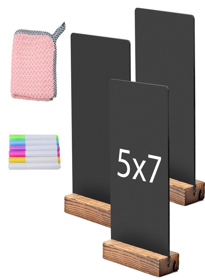 JDEA Desktop Chalkboard Sign Double-Sided Chalkboard with Wooden Base (3 Pack 7.9x5.1) - Image 1