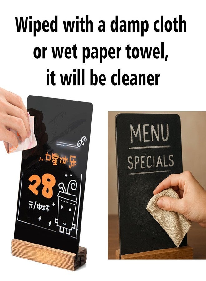 JDEA Desktop Chalkboard Sign Double-Sided Chalkboard with Wooden Base (3 Pack 7.9x5.1) - Image 4