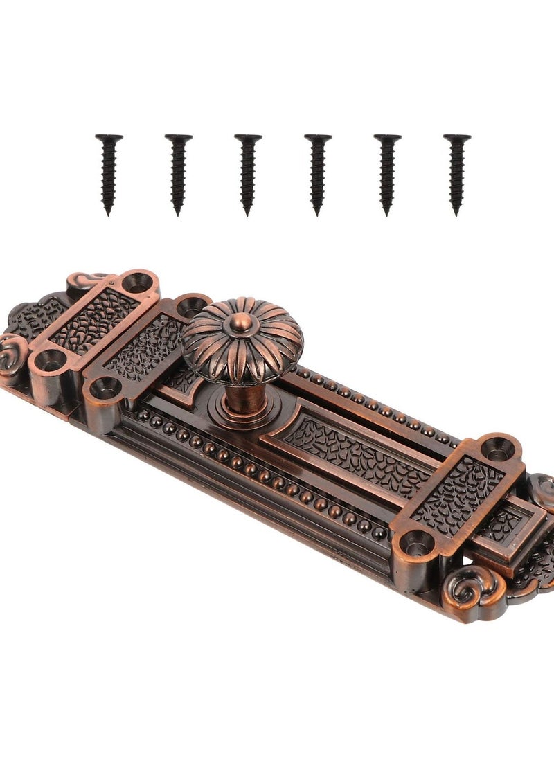 Excefore - 1 Pc Vintage Security Sliding Lock, Zinc Alloy Door Latch Barrel Bolt - Decorative Red Ancient Door Hardware, Heavy Duty Security Lock for Furniture - Image 1