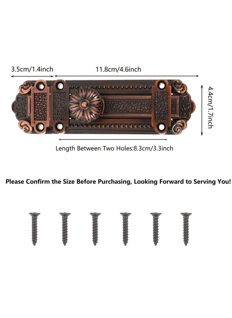 Excefore - 1 Pc Vintage Security Sliding Lock, Zinc Alloy Door Latch Barrel Bolt - Decorative Red Ancient Door Hardware, Heavy Duty Security Lock for Furniture - Image 1