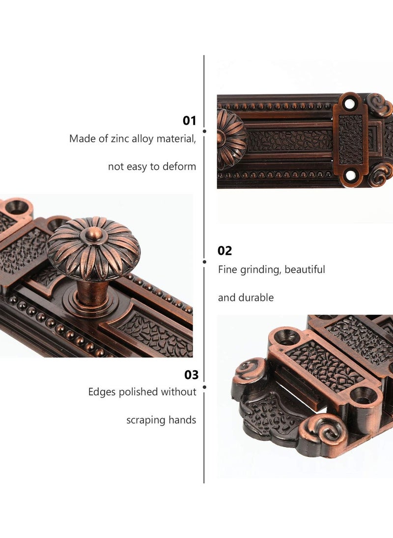 Excefore - 1 Pc Vintage Security Sliding Lock, Zinc Alloy Door Latch Barrel Bolt - Decorative Red Ancient Door Hardware, Heavy Duty Security Lock for Furniture - Image 1