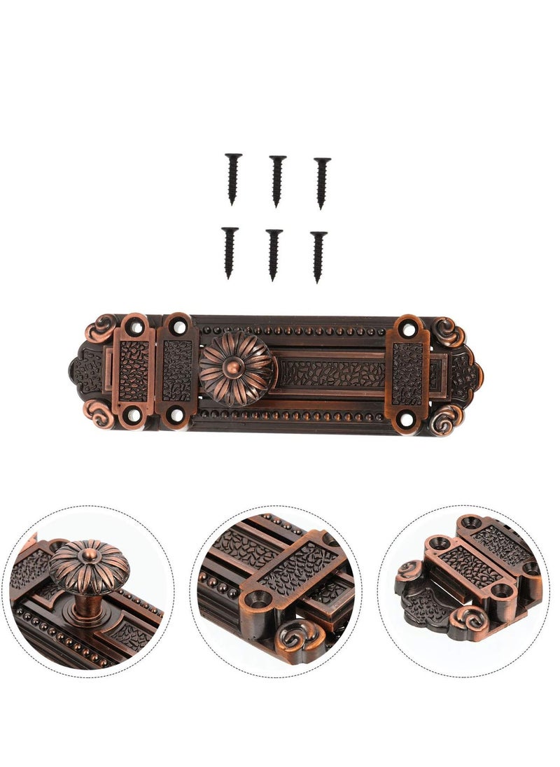 Excefore - 1 Pc Vintage Security Sliding Lock, Zinc Alloy Door Latch Barrel Bolt - Decorative Red Ancient Door Hardware, Heavy Duty Security Lock for Furniture - Image 1