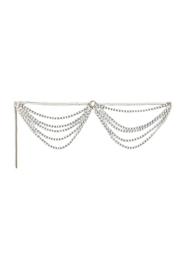 RECTYO GALLERY 1 Pcs Premium white Women's Pearls Waist Chain Body Chain Beach Bikini Accessories - Image 1