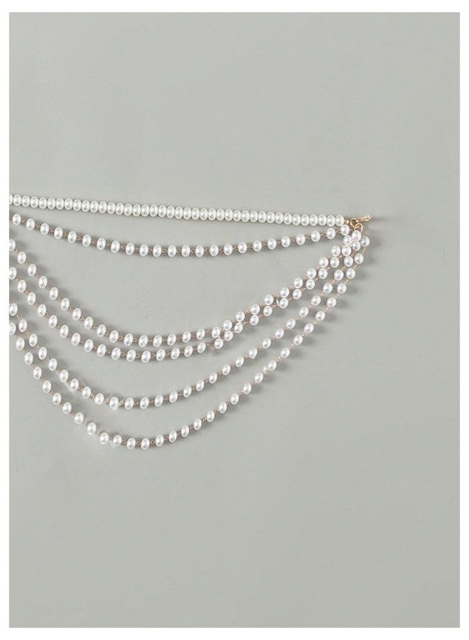 RECTYO GALLERY 1 Pcs Premium white Women's Pearls Waist Chain Body Chain Beach Bikini Accessories - Image 3