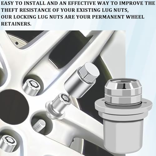 QQWD 4PCS Wheel Lock Lug Nuts for Toyota, M12x1.5 Anti-Theft Locking Lug Nuts with Wheels Lock Key, 00276-00900 Chrome Wheel Locks for Car Lugs Nut Compatible with Toyota Camry Lexus - Image 5