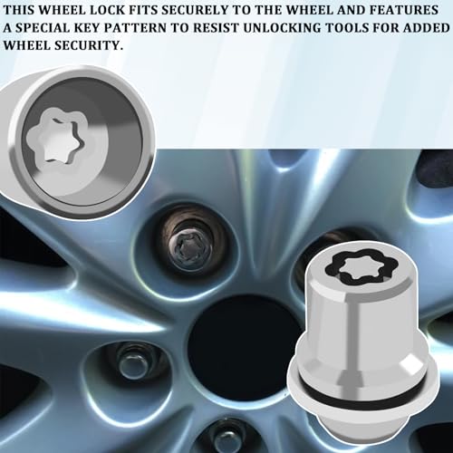 QQWD 4PCS Wheel Lock Lug Nuts for Toyota, M12x1.5 Anti-Theft Locking Lug Nuts with Wheels Lock Key, 00276-00900 Chrome Wheel Locks for Car Lugs Nut Compatible with Toyota Camry Lexus - Image 4