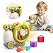 BYFWH 5 in 1 Montessori Sensory Toy for Toddlers 13 Activity Cube Baby Toys Infant Pulling Toy with Shape Sorter Silicone String Snail Pushtogo Car for Travel Play Gift for Boy Girl - Image 2