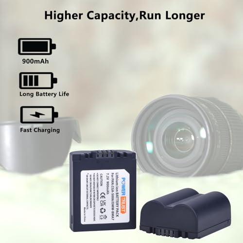 PowerTrust 2 Pack CGA-S006 CGR S006 S006E S006A S006 DMW-BMA7 DMW BMA7 Battery + LCD USB Charger for Panasonic DMC FZ7 FZ8 FZ18 FZ28 FZ30 FZ35 - Image 5