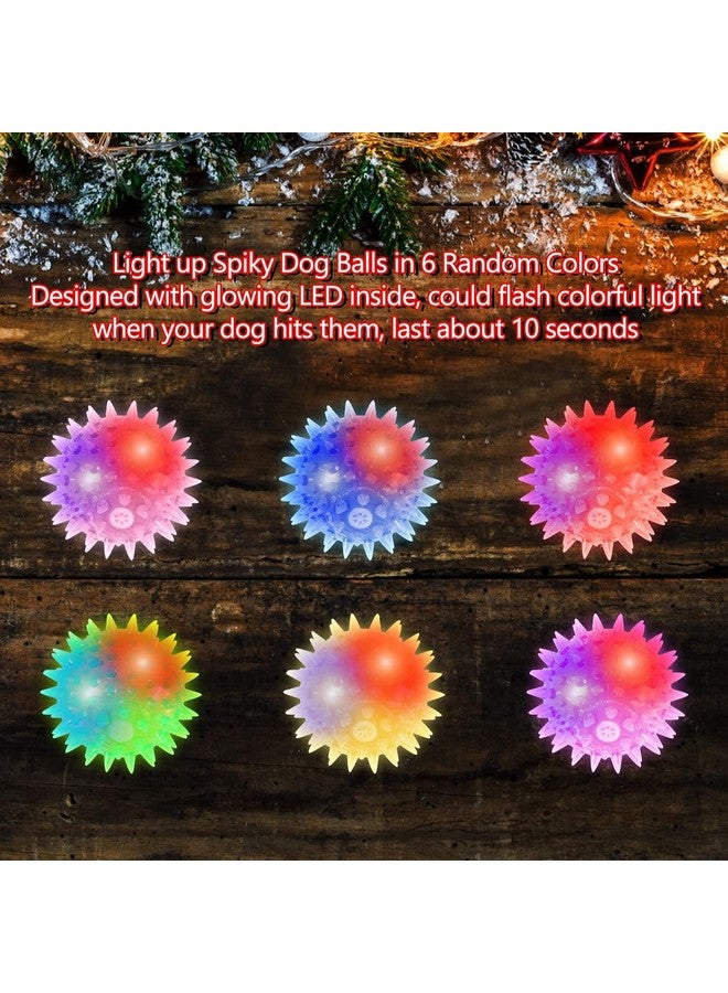 قطعتان من لعبة الكرات الصريرية للكلاب، كرات متوهجة مضيئة للكلاب الصغيرة، كرات شائكة للكلاب، ألعاب مطاطية للمضغ، ألعاب إحضار تفاعلية للكلاب الصغيرة - Image 2
