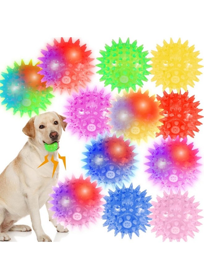 قطعتان من لعبة الكرات الصريرية للكلاب، كرات متوهجة مضيئة للكلاب الصغيرة، كرات شائكة للكلاب، ألعاب مطاطية للمضغ، ألعاب إحضار تفاعلية للكلاب الصغيرة - Image 1