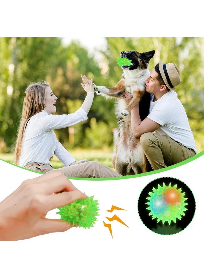 قطعتان من لعبة الكرات الصريرية للكلاب، كرات متوهجة مضيئة للكلاب الصغيرة، كرات شائكة للكلاب، ألعاب مطاطية للمضغ، ألعاب إحضار تفاعلية للكلاب الصغيرة - Image 4