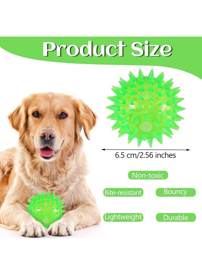 قطعتان من لعبة الكرات الصريرية للكلاب، كرات متوهجة مضيئة للكلاب الصغيرة، كرات شائكة للكلاب، ألعاب مطاطية للمضغ، ألعاب إحضار تفاعلية للكلاب الصغيرة - Image 3