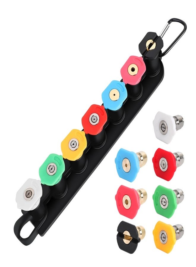 SEPLY Pressure Washer Tips, Set of 7 Pressure Washer Nozzle Tips with Nozzle Holder, 1/4 Inch Quick Connect, 4000 PSI - Image 1